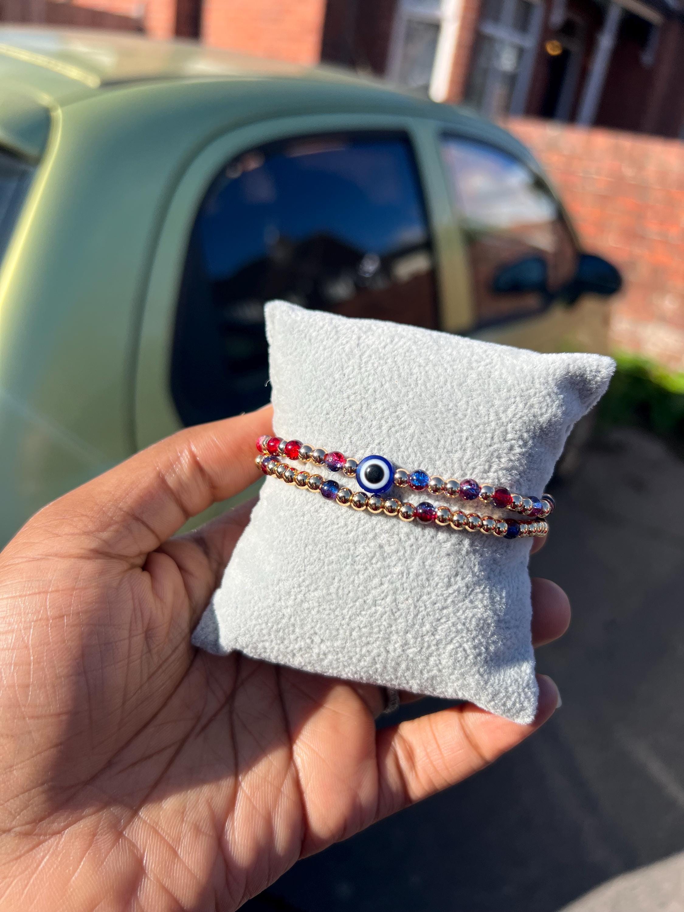 Evil Eye Beaded Bracelet: Dainty Stacking Jewelry, mother’s Day gift, Birthday Gifts view 7