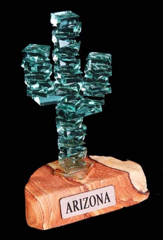 4" Stacked Glass Saguaro (AZ)