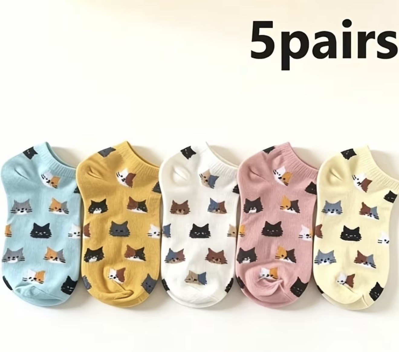 Cute Paws Ankle Socks - Pack of 5!