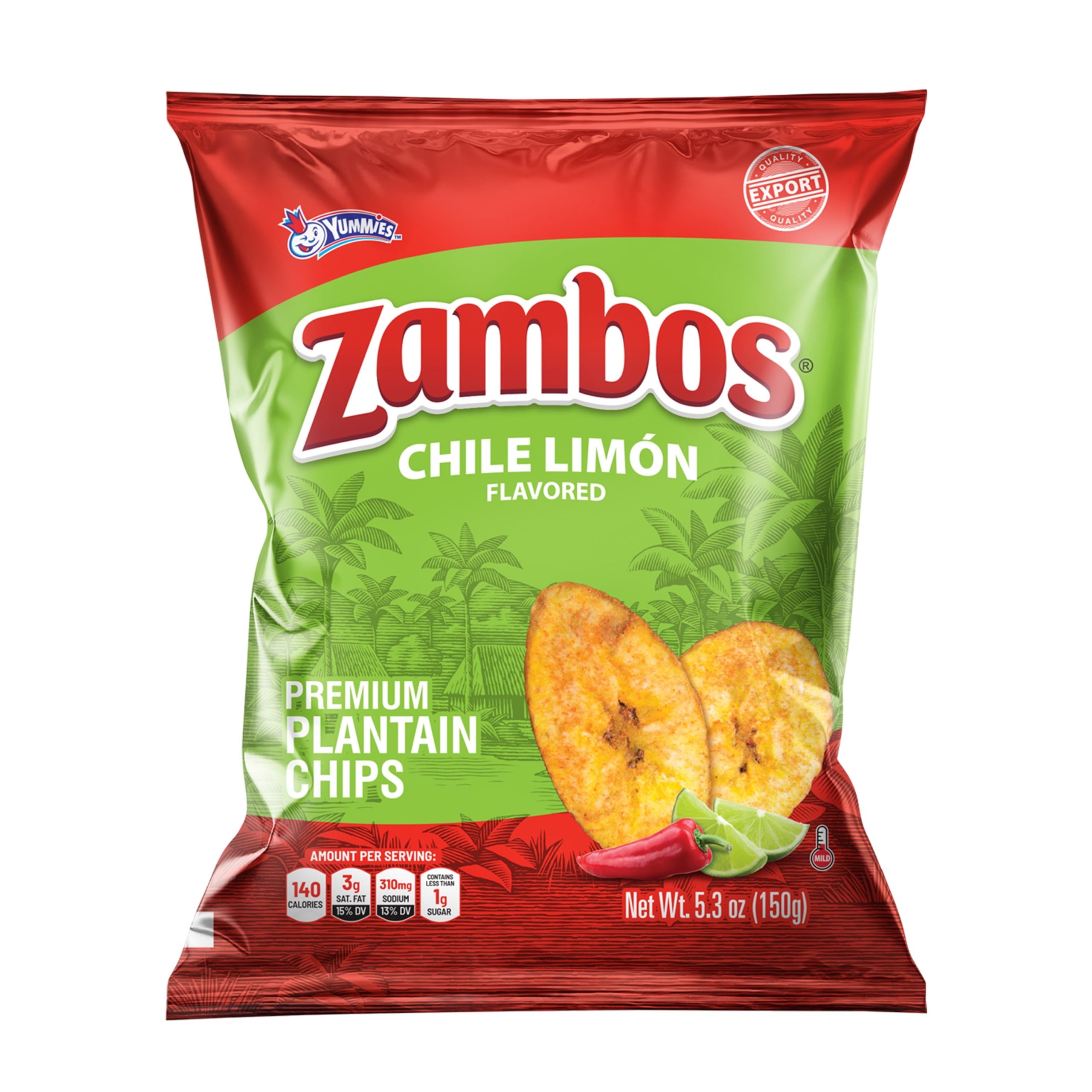 Yummies Zambos Plantain Chips Picositas Chili Lime 5.3 oz 24ct