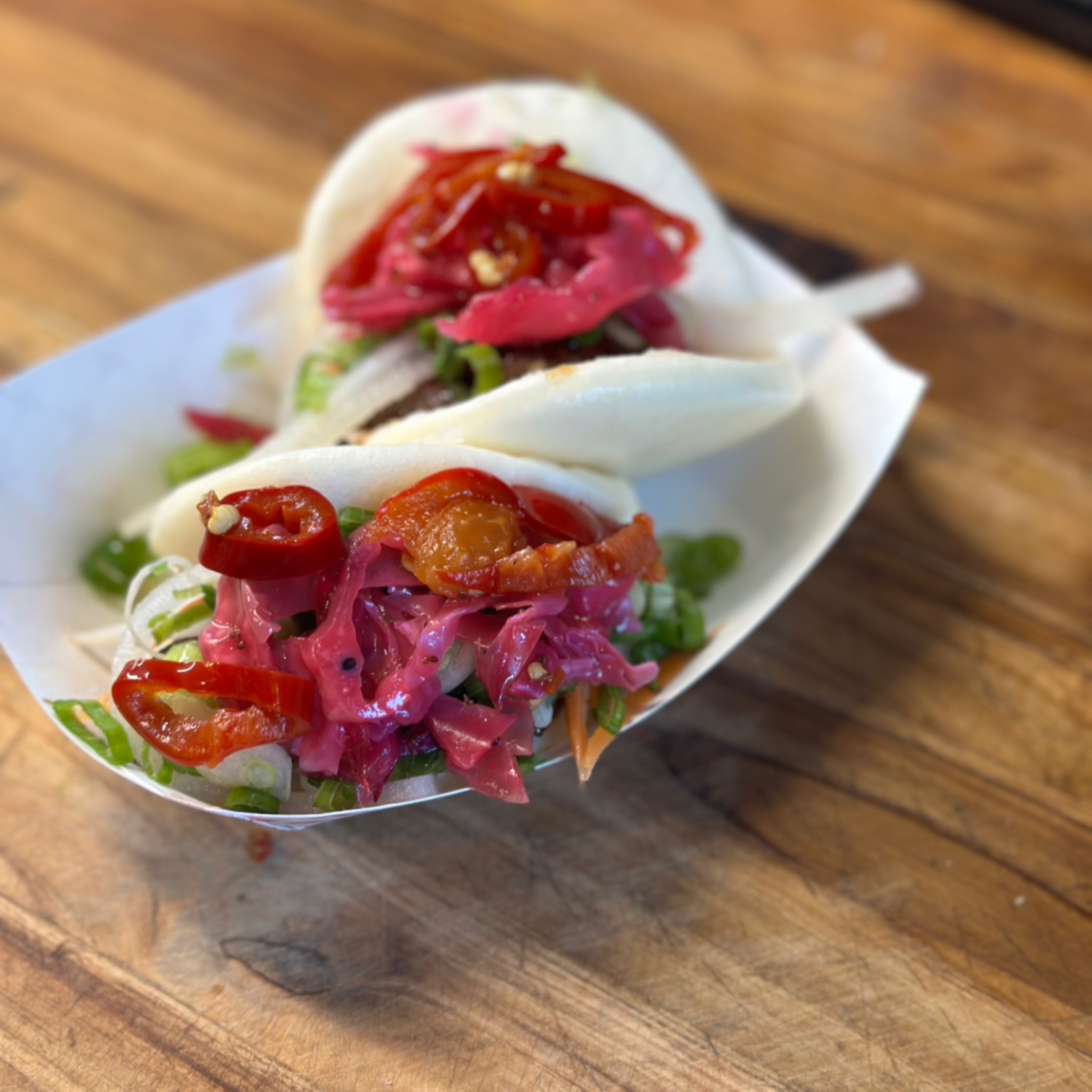 7. Bbq Pulled pork bao buns x2