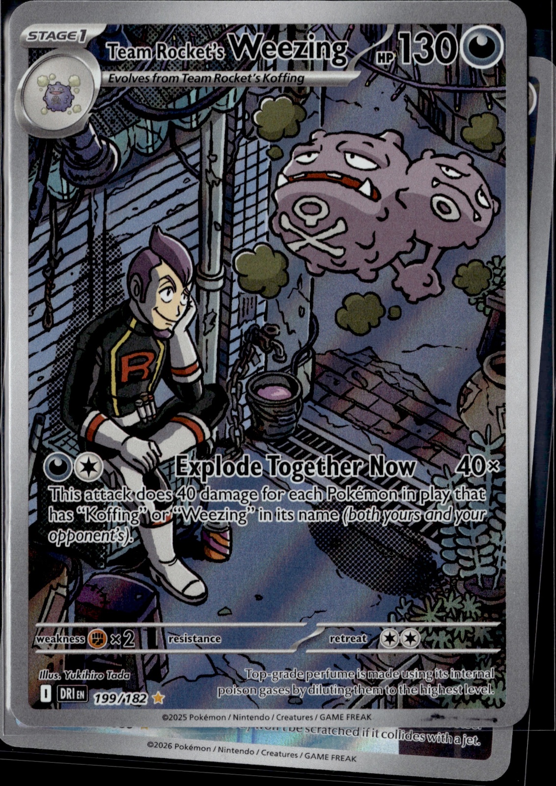 Team Rocket's Weezing Holo Illustration Rare SV10: Destined Rivals 199/182 NM
