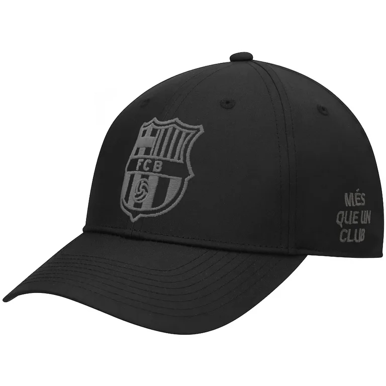FC Barcelona Soccer Cap - Black With Gray Monochrome img