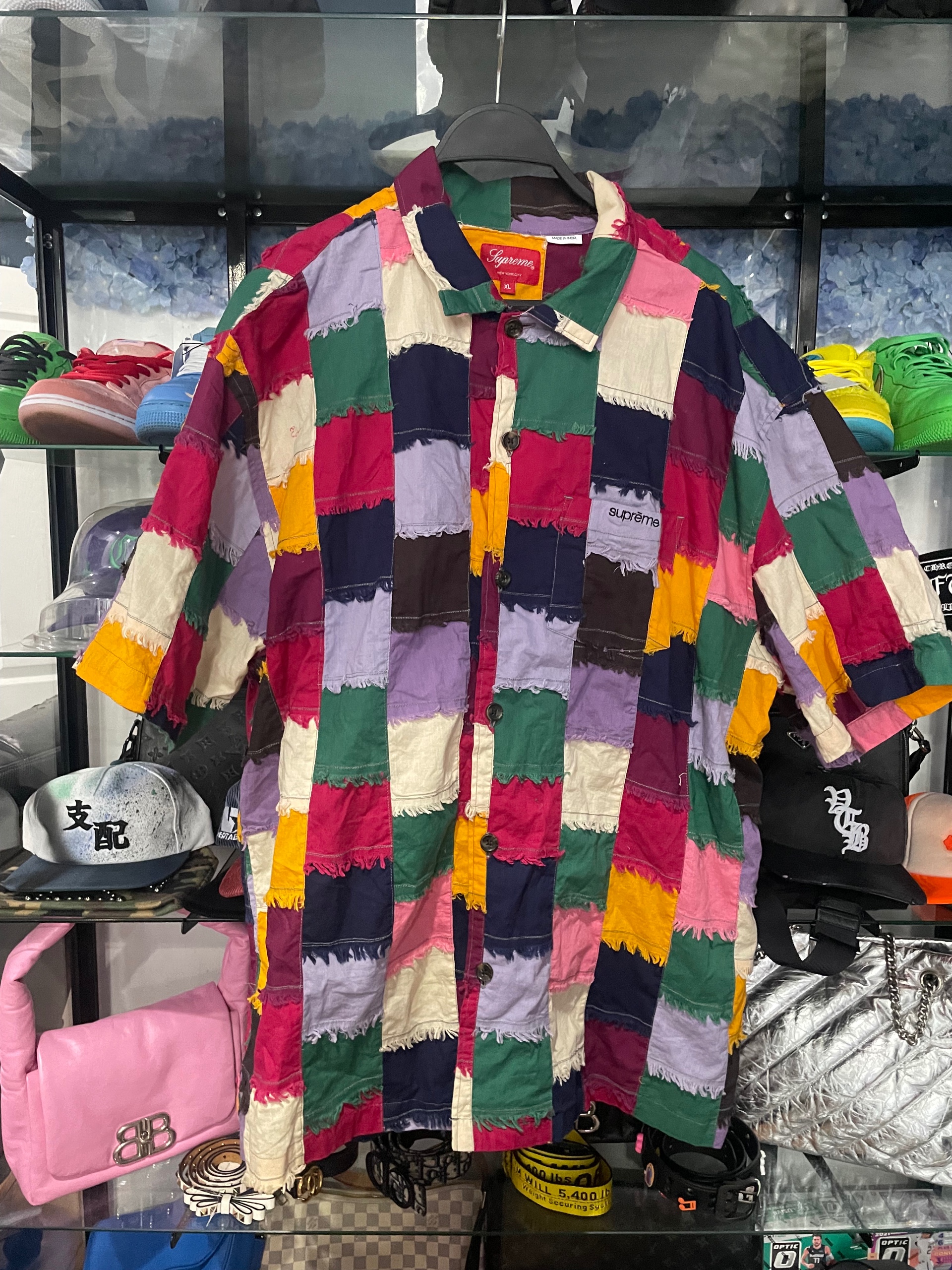 Supreme patchwork short-sleeve shirt multicolor ss23 size XL (used)