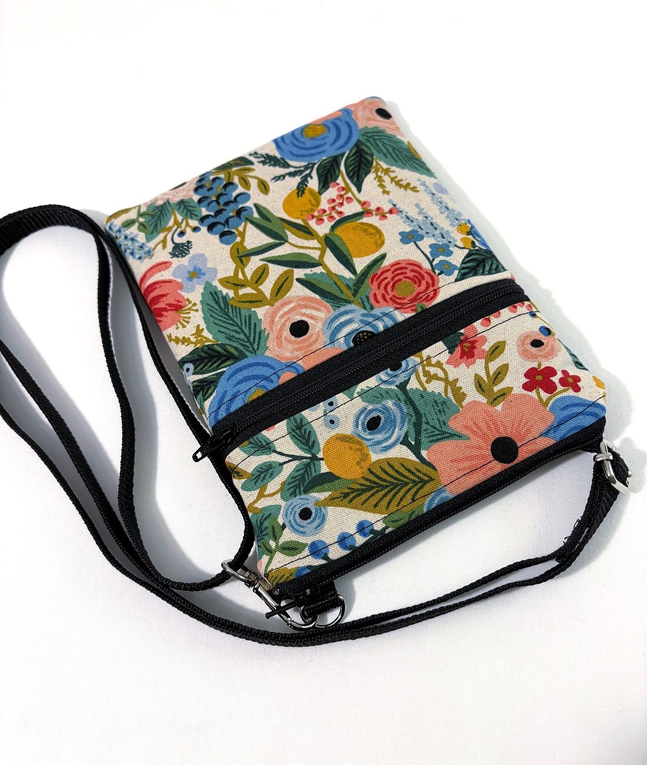 Small Crossbody Bag – Rosy Florals on Cream, photo 8 of 9