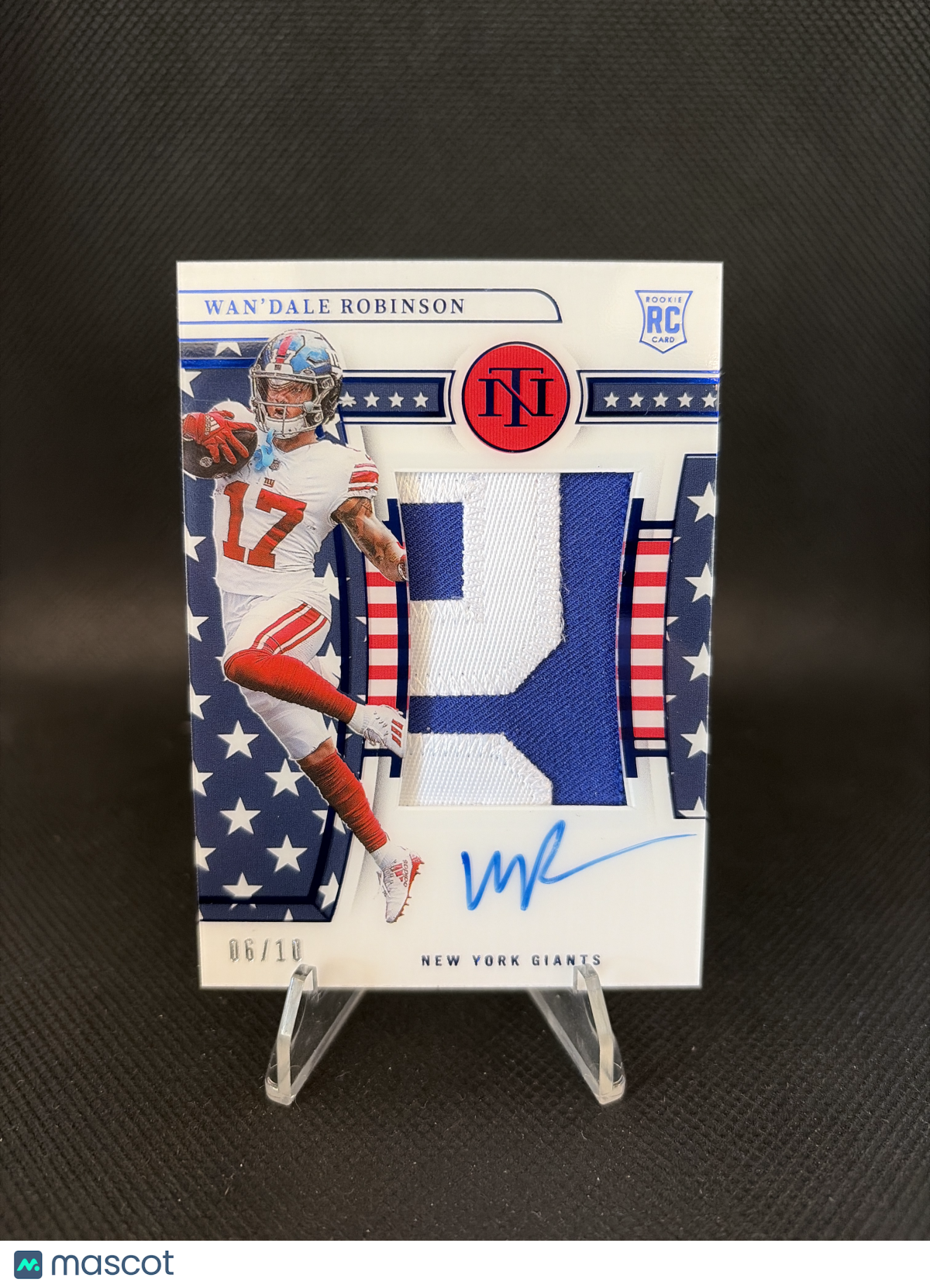 2022 Panini National Treasures Stars And Stripes Wan'Dale Robinson RPA /10