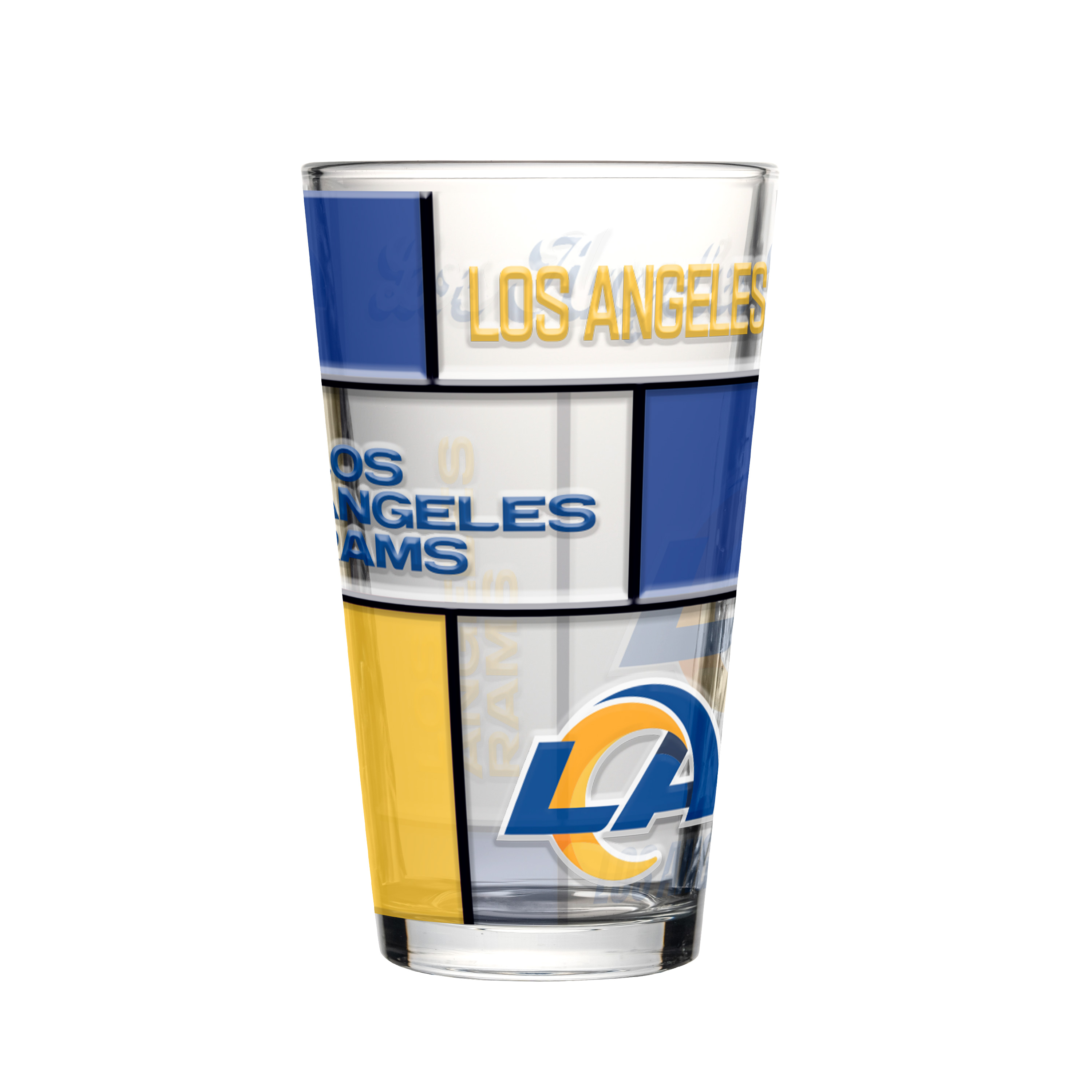 Los Angeles Rams Boxed Quilted Stained Pint Glass 16oz