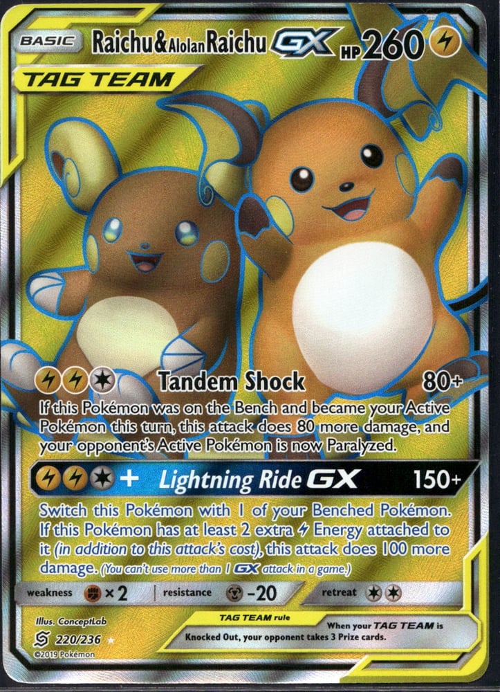 Raichu & Alolan Raichu GX - SM11 220/236