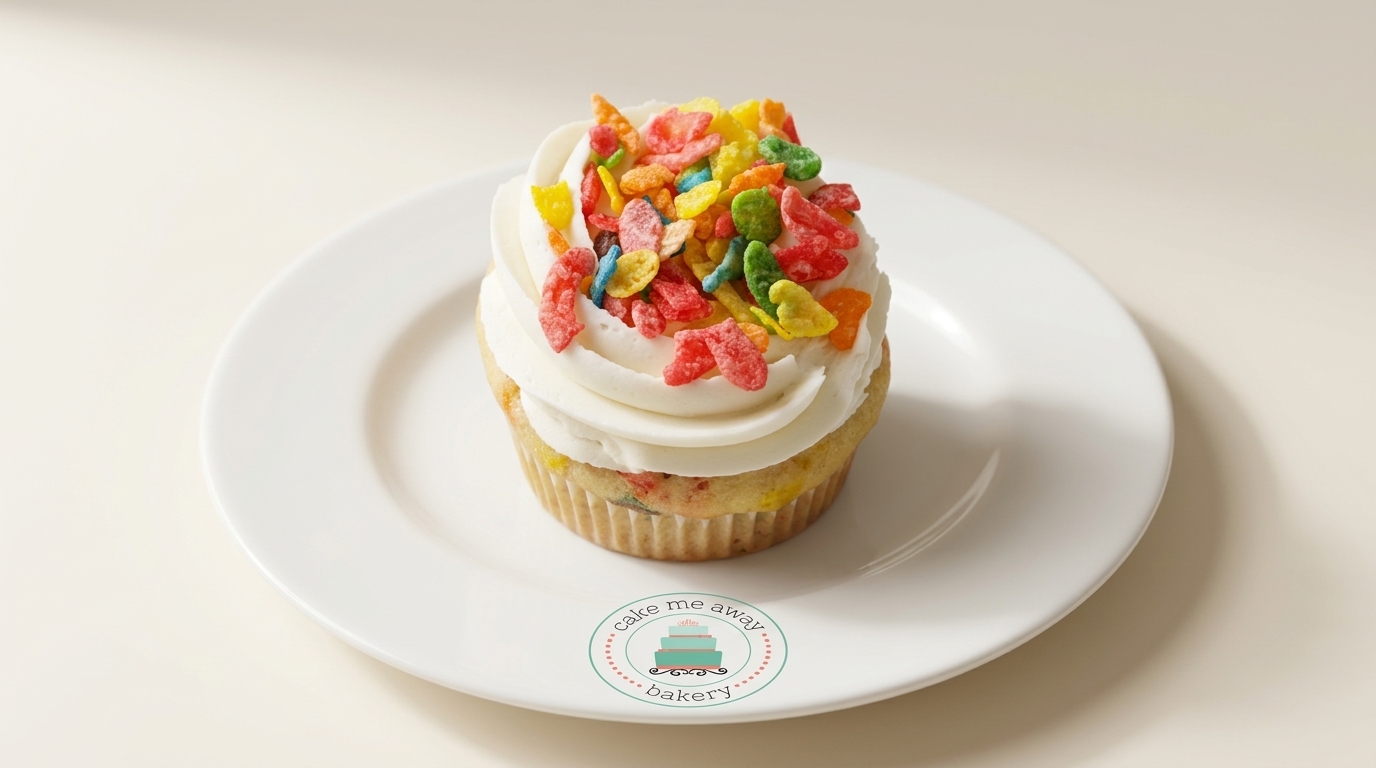 Single Fruity Pebbles Cupcake