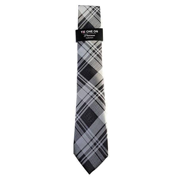 150 X 7 Cm Black Gray Plaid Tie