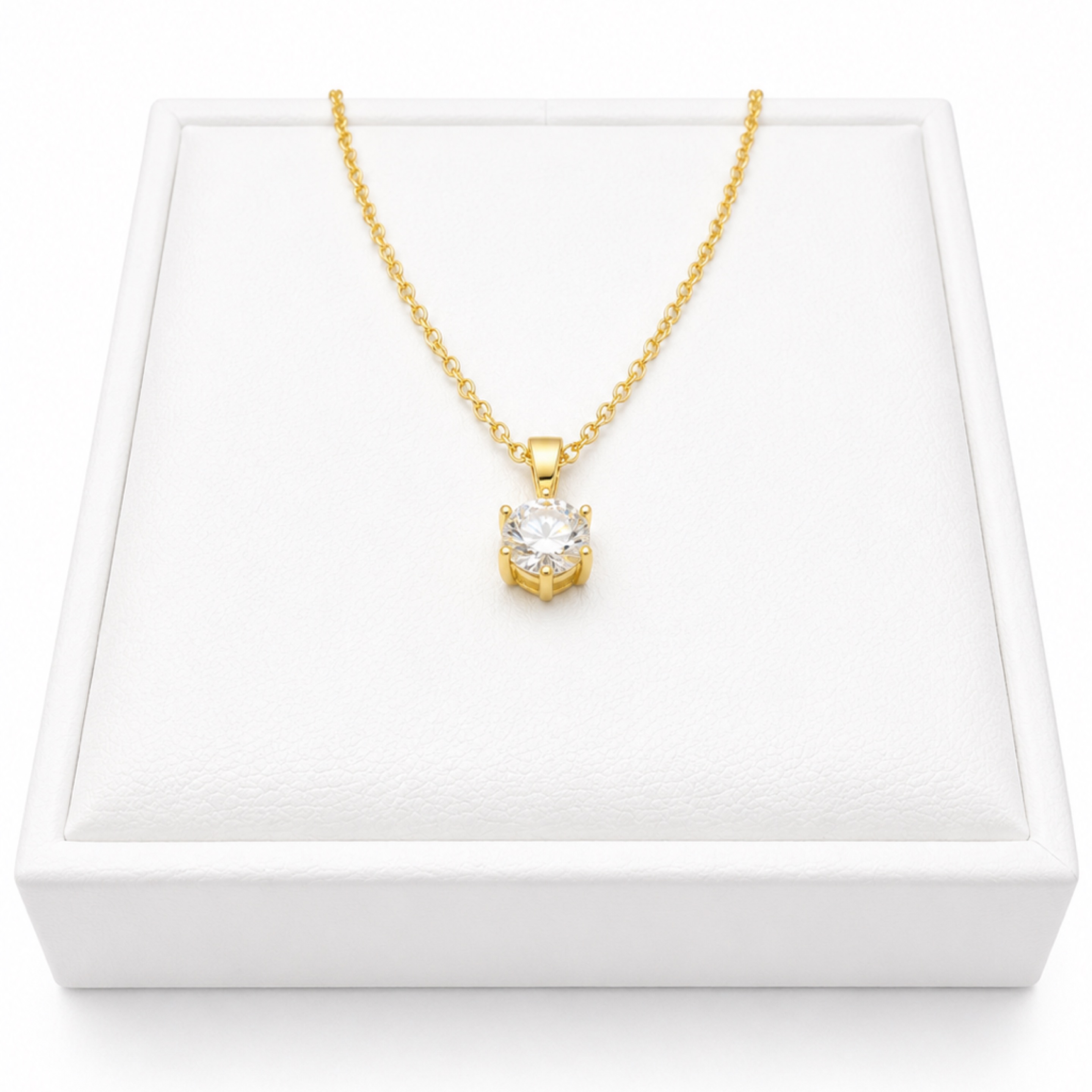 Moissanite Gold SolitarePendant/Necklace 
