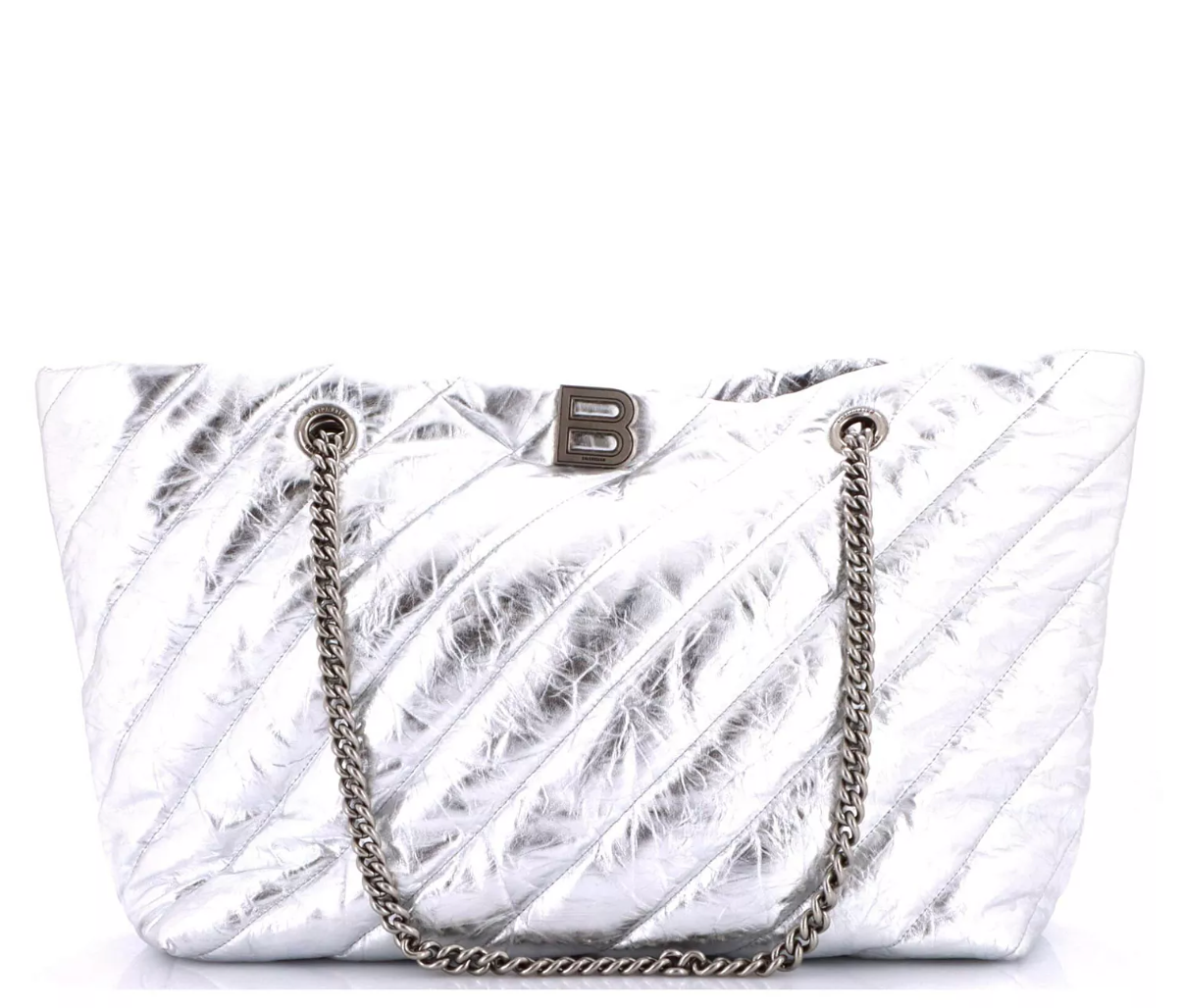 Balenciaga Crush Carry All Chain Tote Quilted Leather Large