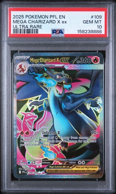 025 POKEMON PFL EN-PHANTASMAL FLAMES #109 MEGA CHARIZARD X ex ULTRA RARE