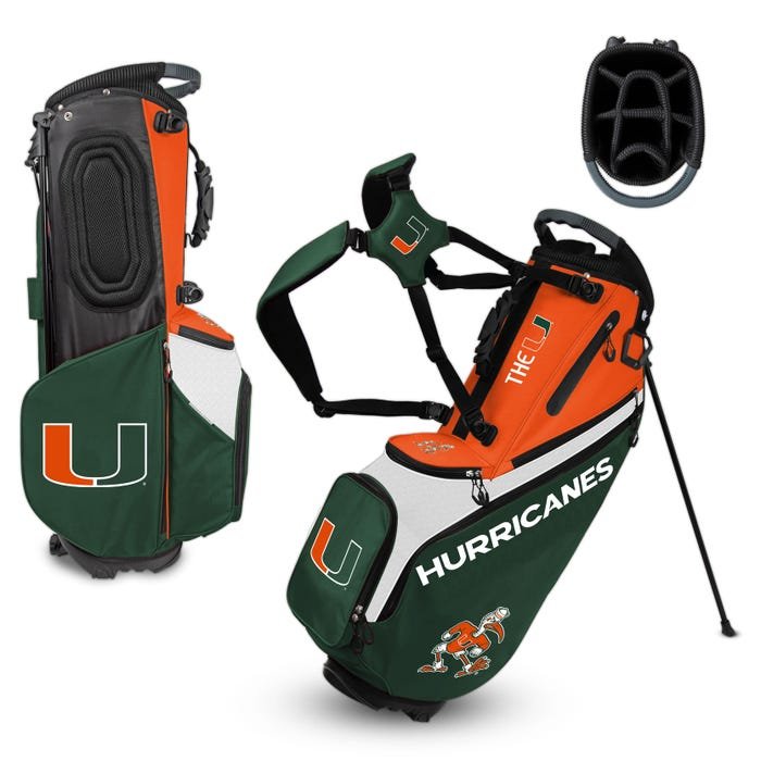 Miami Hurricanes Hybrid Back Nine Carry Golf Bag