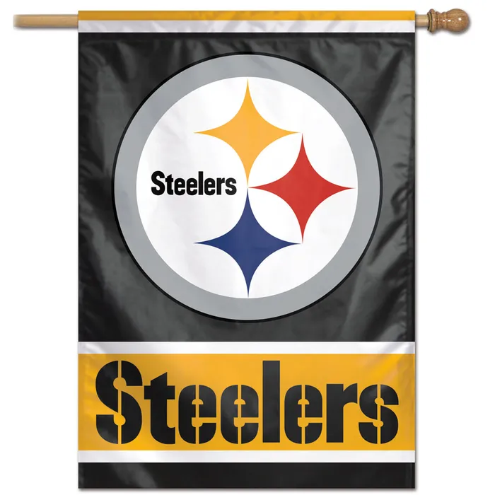 Pittsburgh Steelers Wordmark Vertical House Flag 28x40"