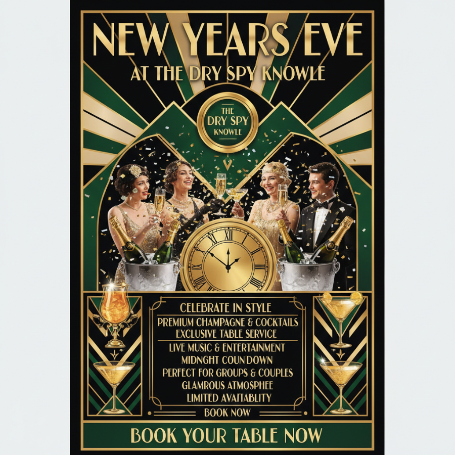NYE AT THE DRY SPY KNOWLE