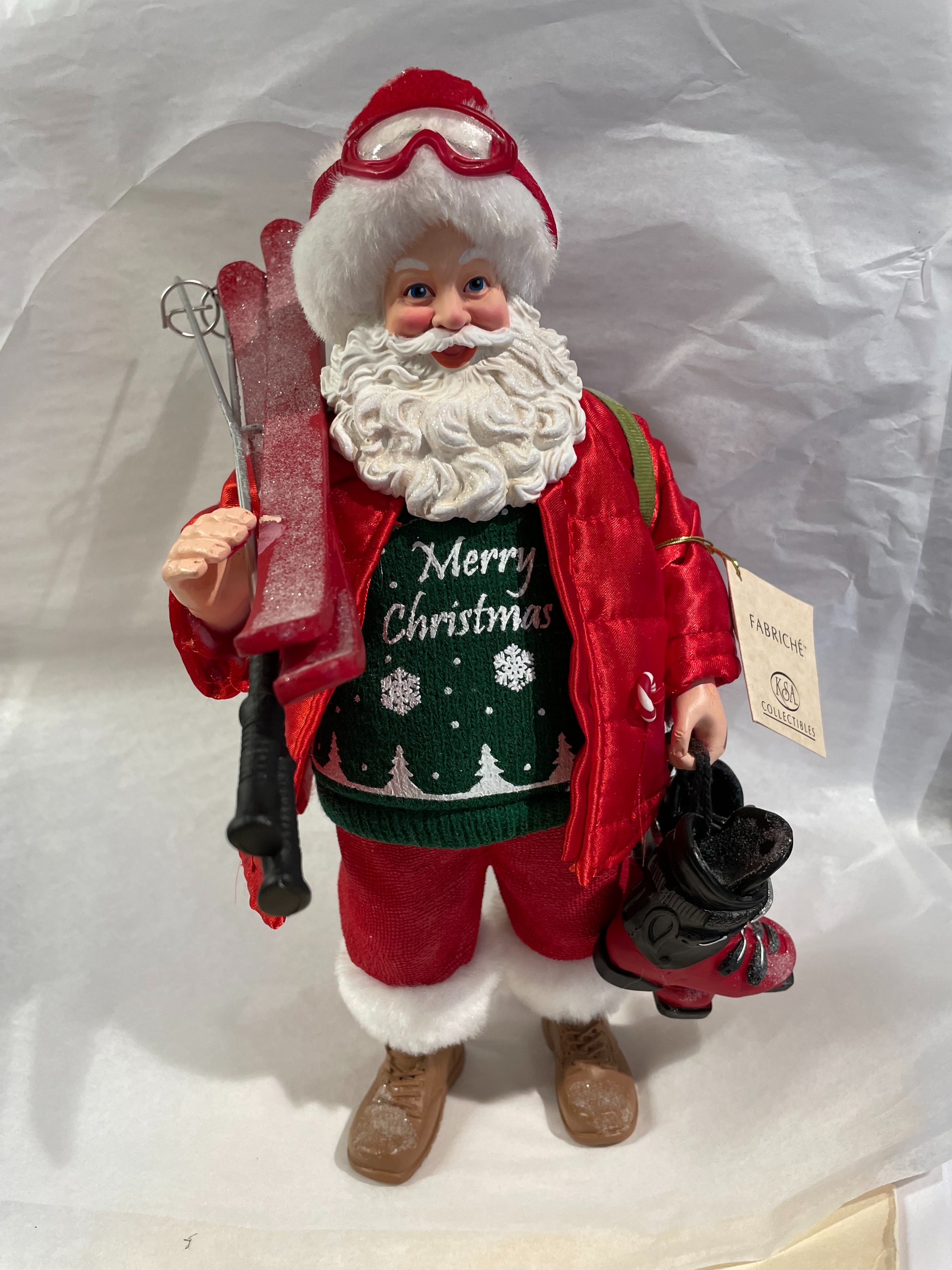 Santa with Skis, Boots and Sack