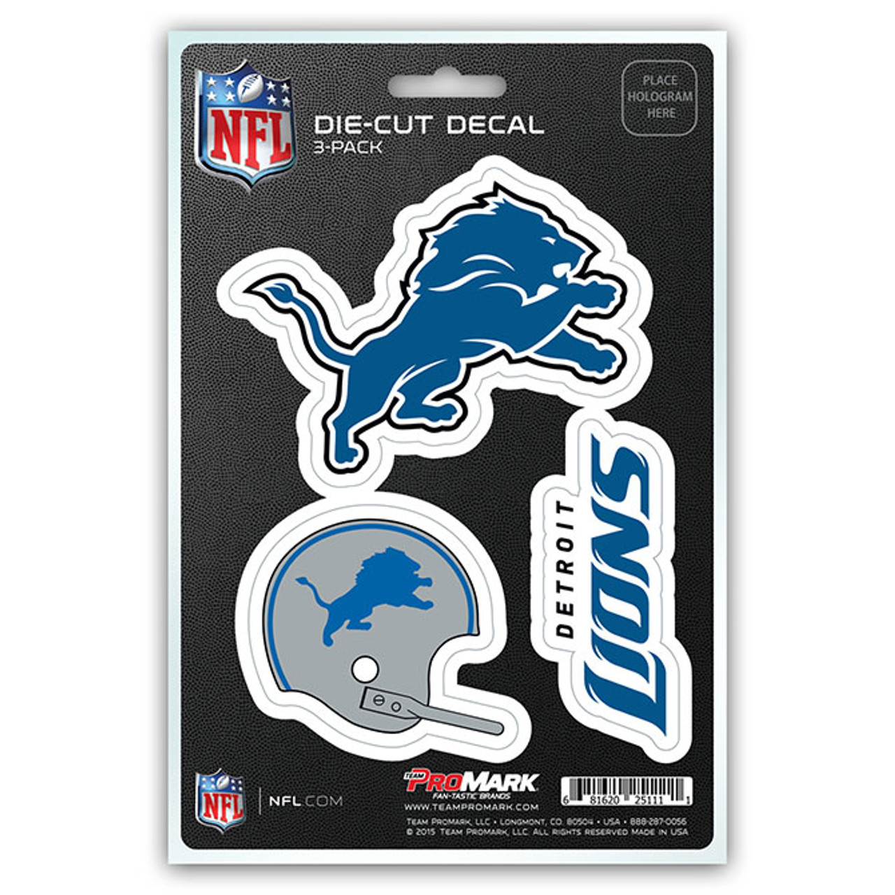 Detroit Lions Mini Decals 3 Pack