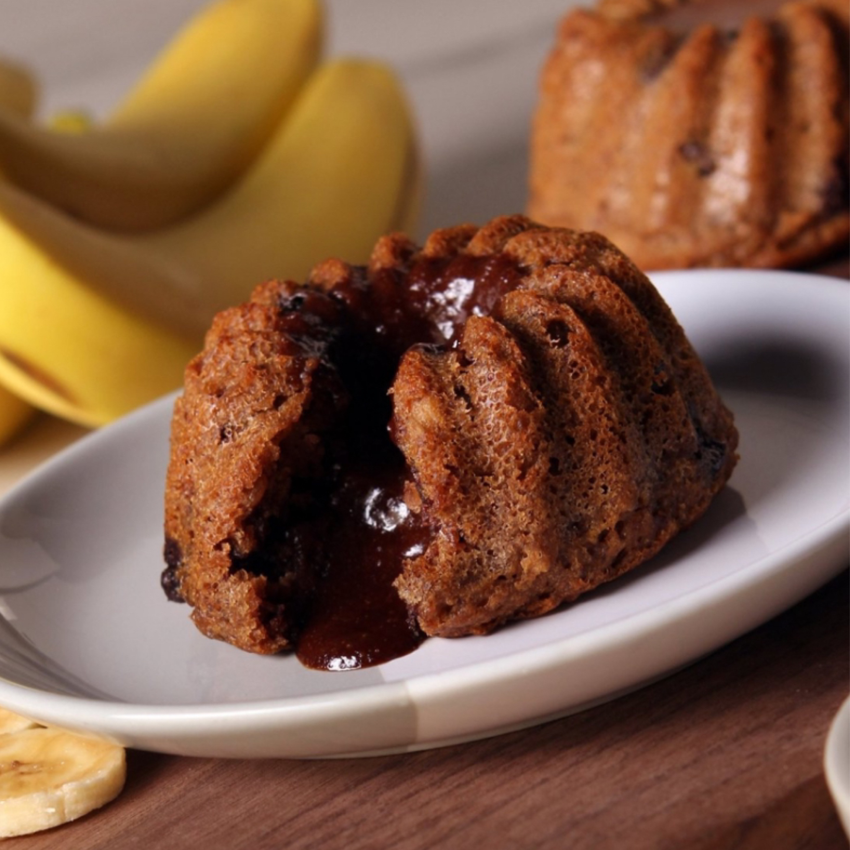 Chocolate Banana Lava Cake (V) (GF)