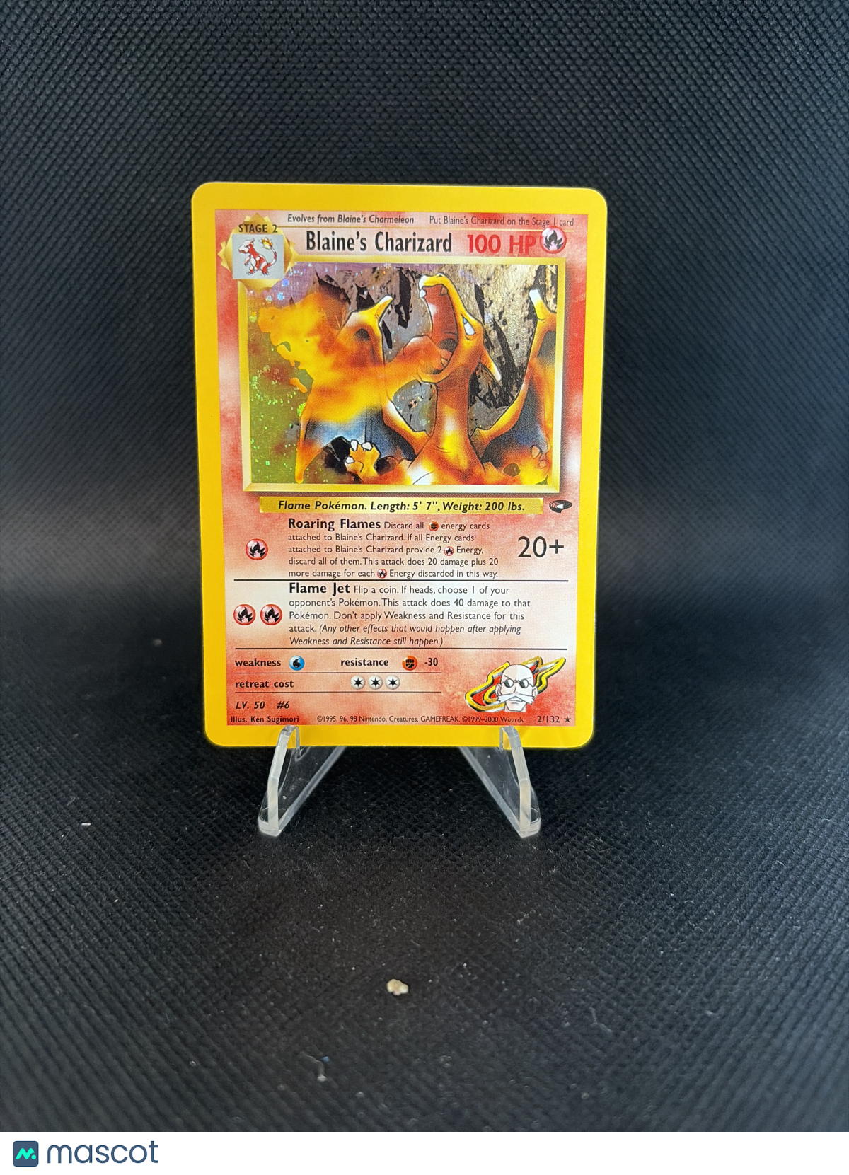 2000 Gym Challenge Blaine's Charizard Holo #2/132 (MP)