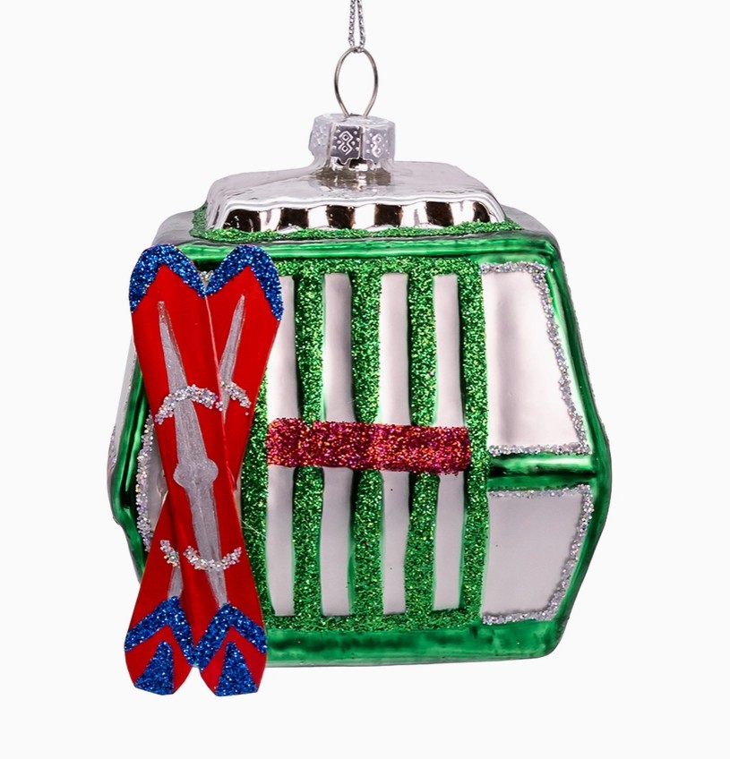 Glass Ski Gondola Ornament