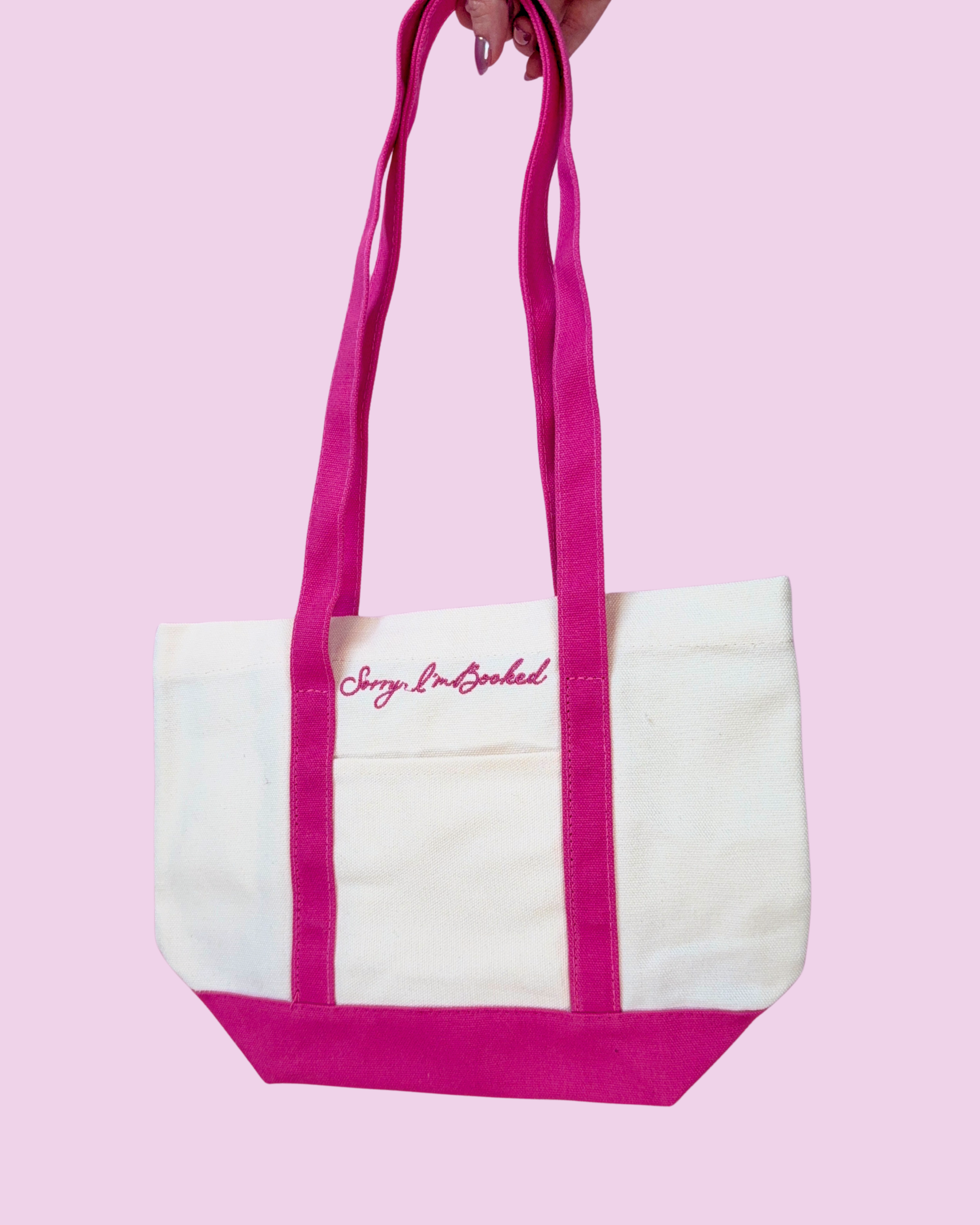 Pink Bookish Mini Tote | Sorry I'm Booked: Pink