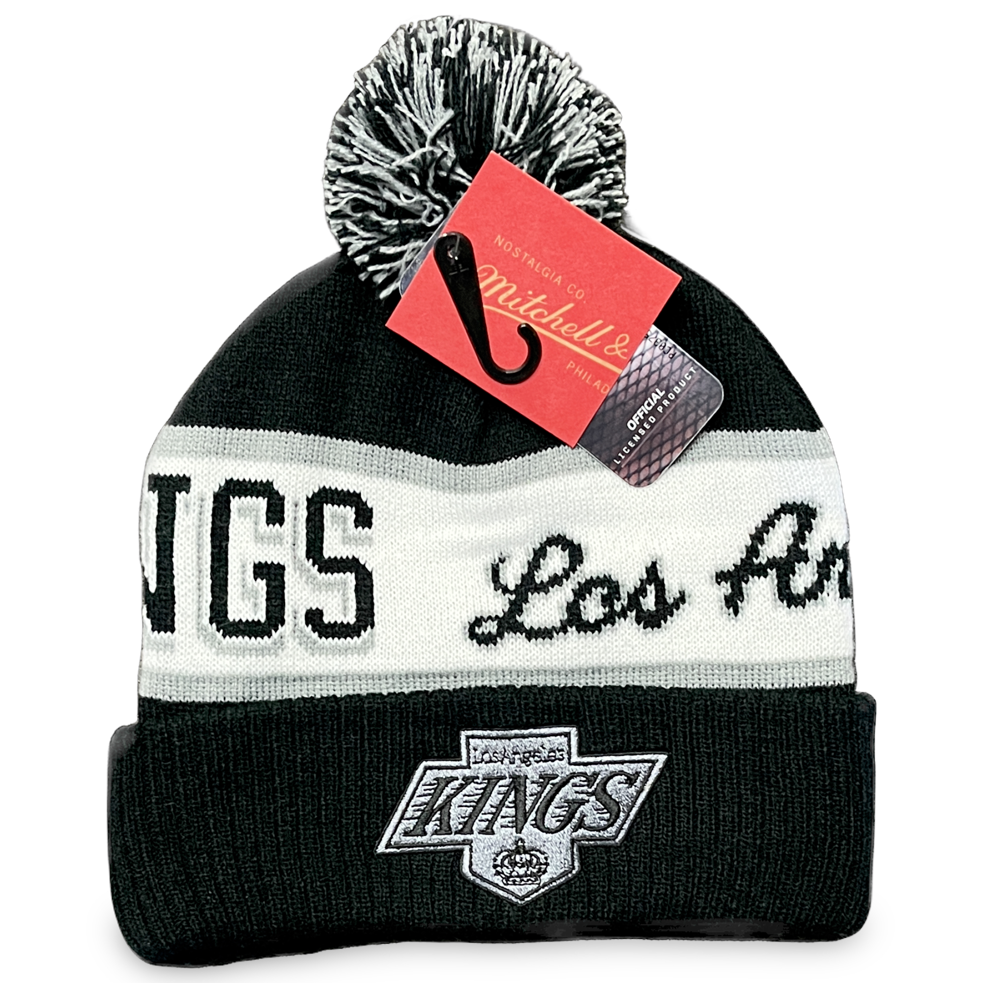 Los Angeles Kings Block Party Mitchell and Ness Pom Beanie