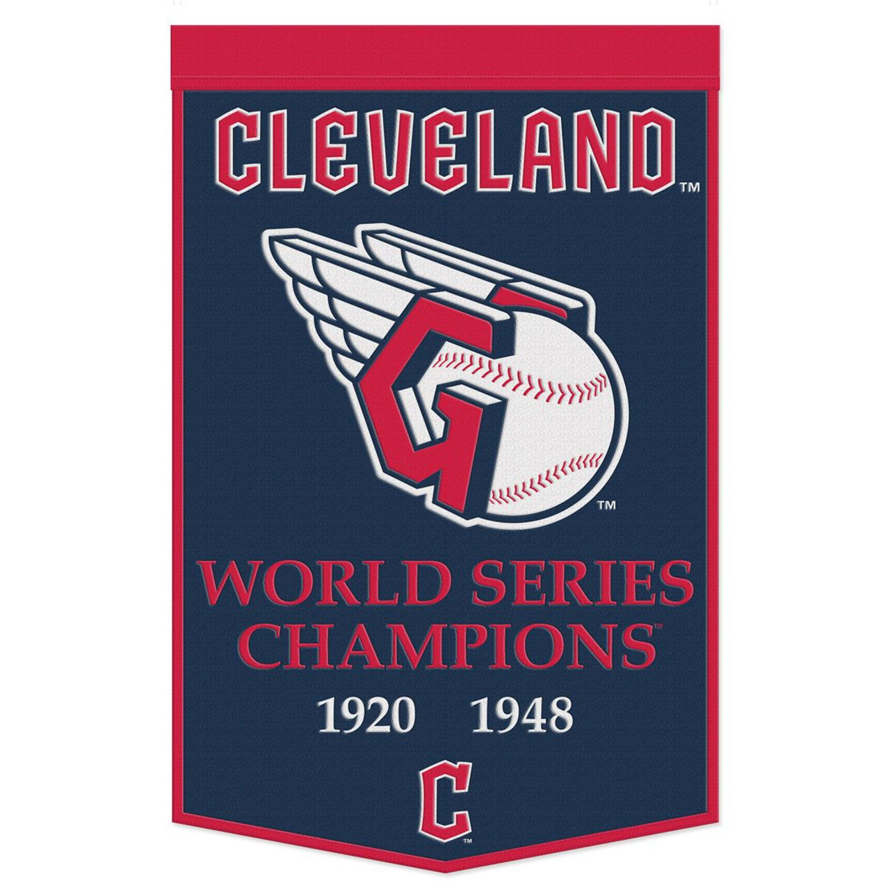 Cleveland Guardians Wool Dynasty Championship Banner 24x38"