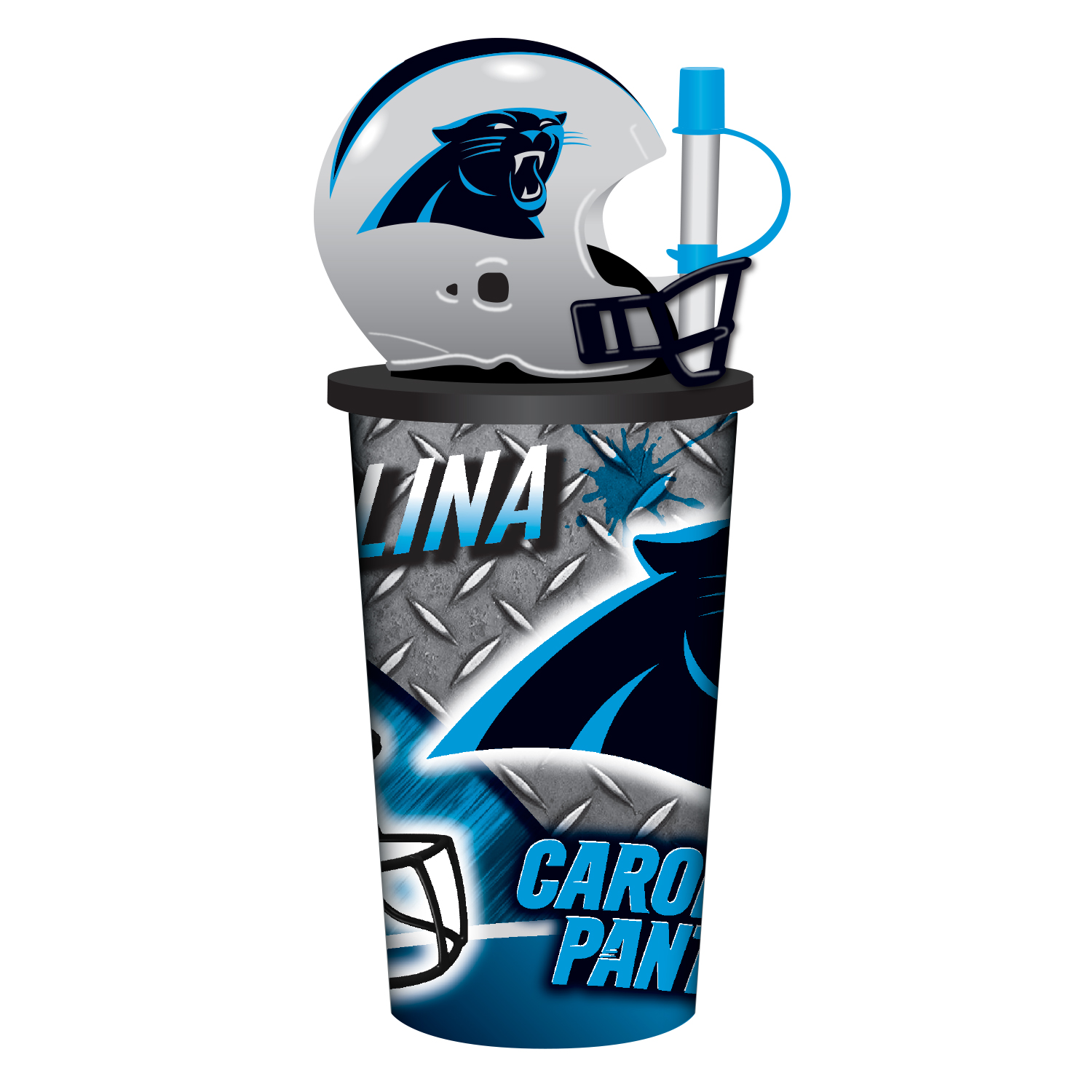 Carolina Panthers Helmet Cup with Straw 32oz