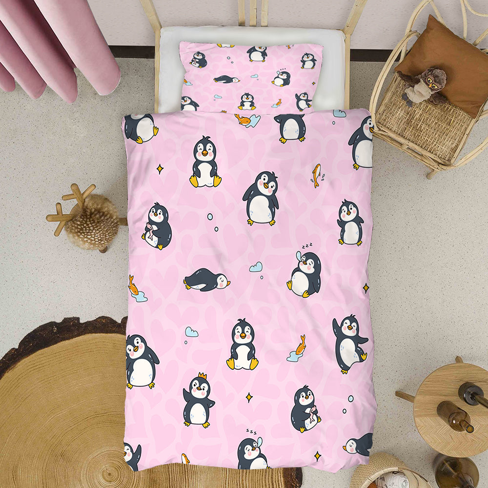 Playful Penguin Parade Bedding Set