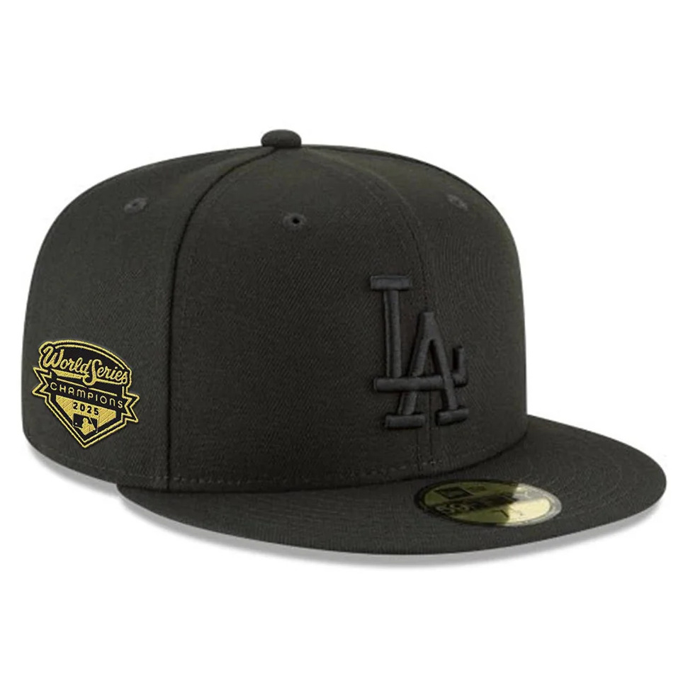 Los Angeles Dodgers 2025 World Series Champions Blackout Era 59FIFTY Fitted Hat