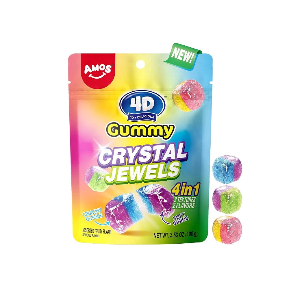 Amos 4D Crystal Jewel Crunchy Gummy Candy