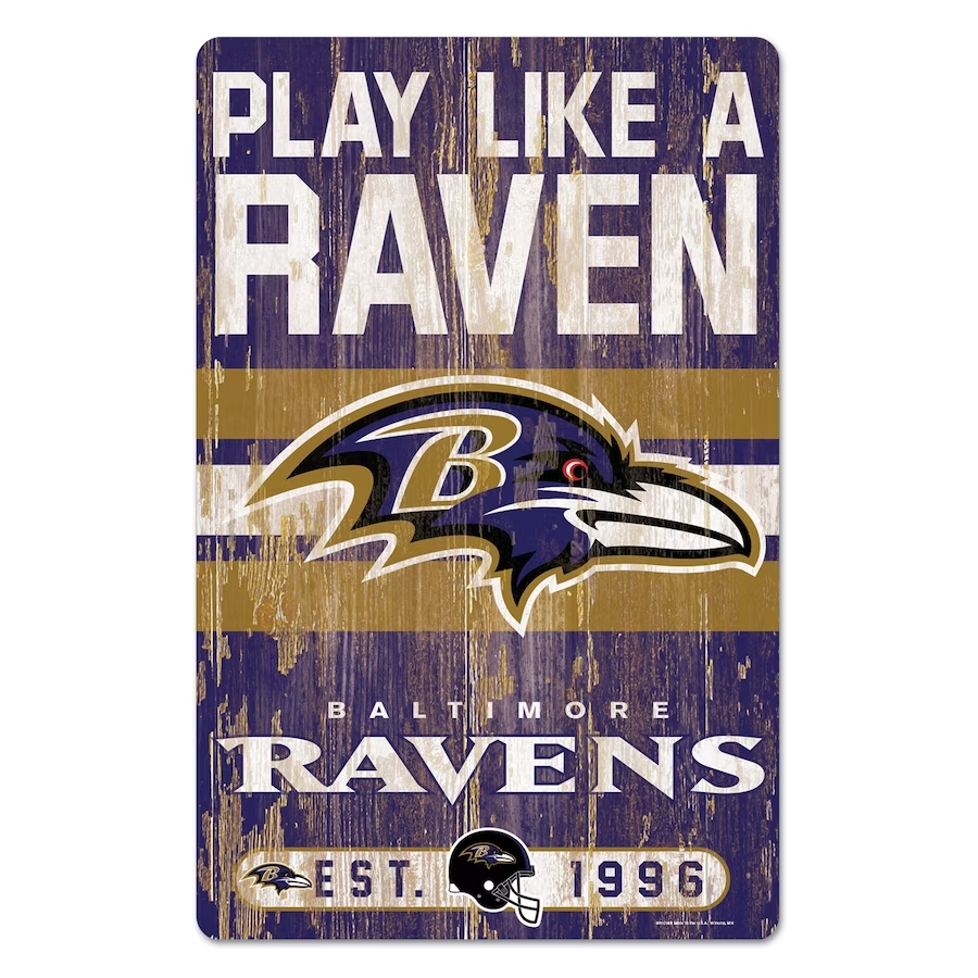 Baltimore Ravens Wood Slogan Sign 11x17"