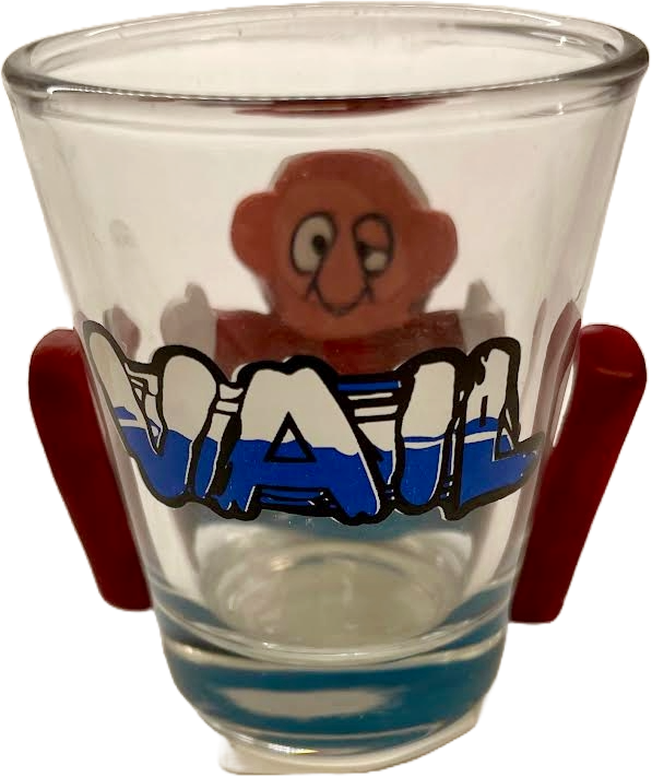 Vail Skier Character Shot Glass