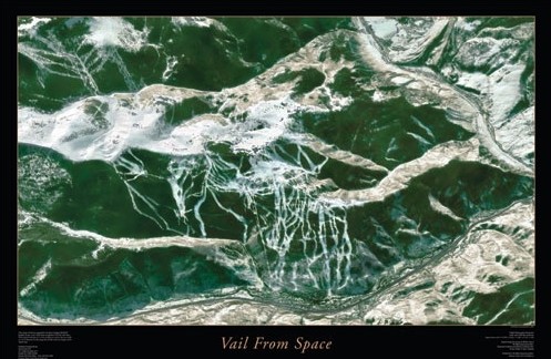 Vail or Beaver Creek from Space Poster 24"x36"