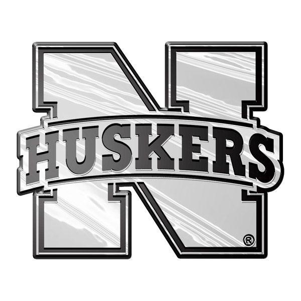 Nebraska Huskers Silver Auto Emblem