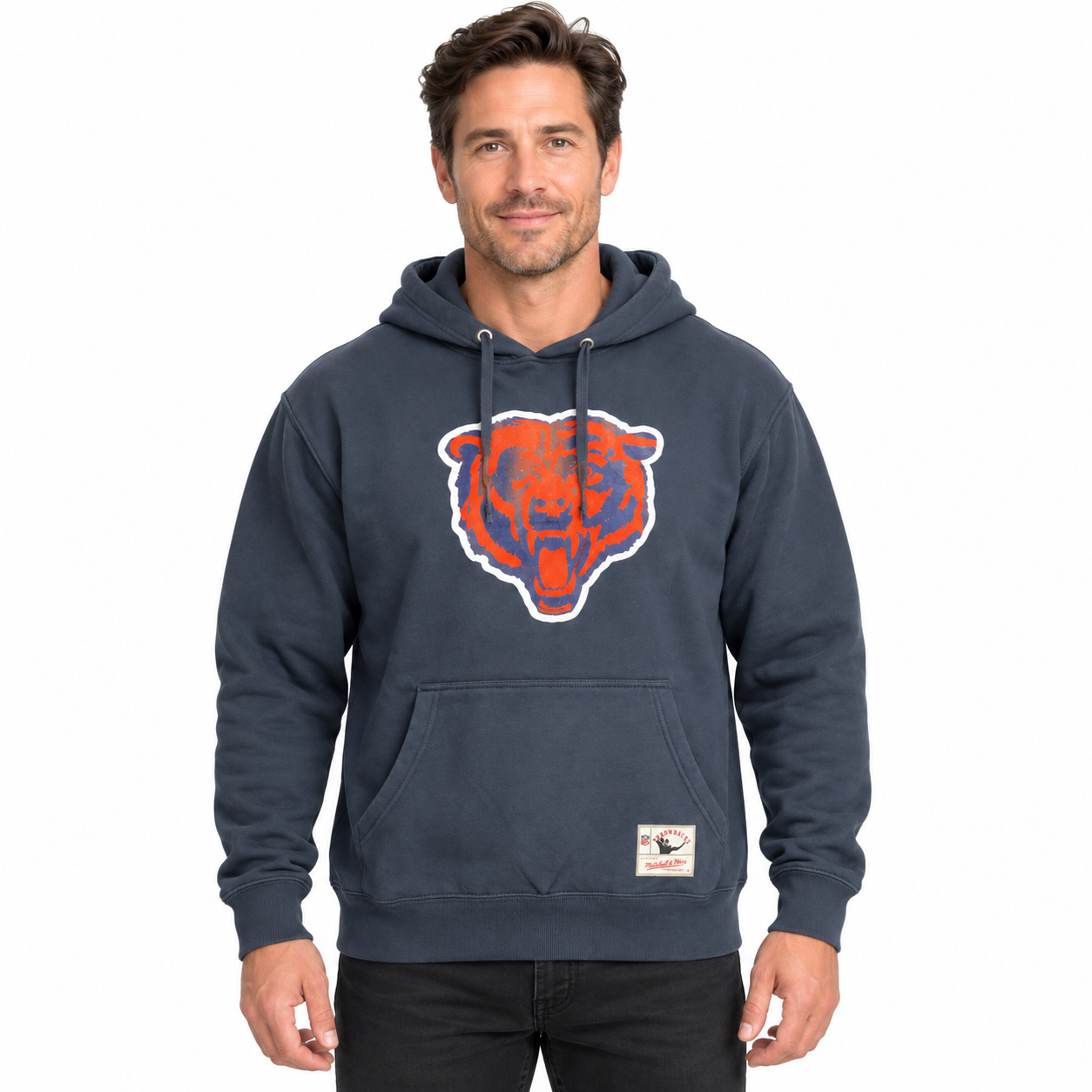 Chicago Bears Navy Mitchell and Ness Hooded Sweatshirt
