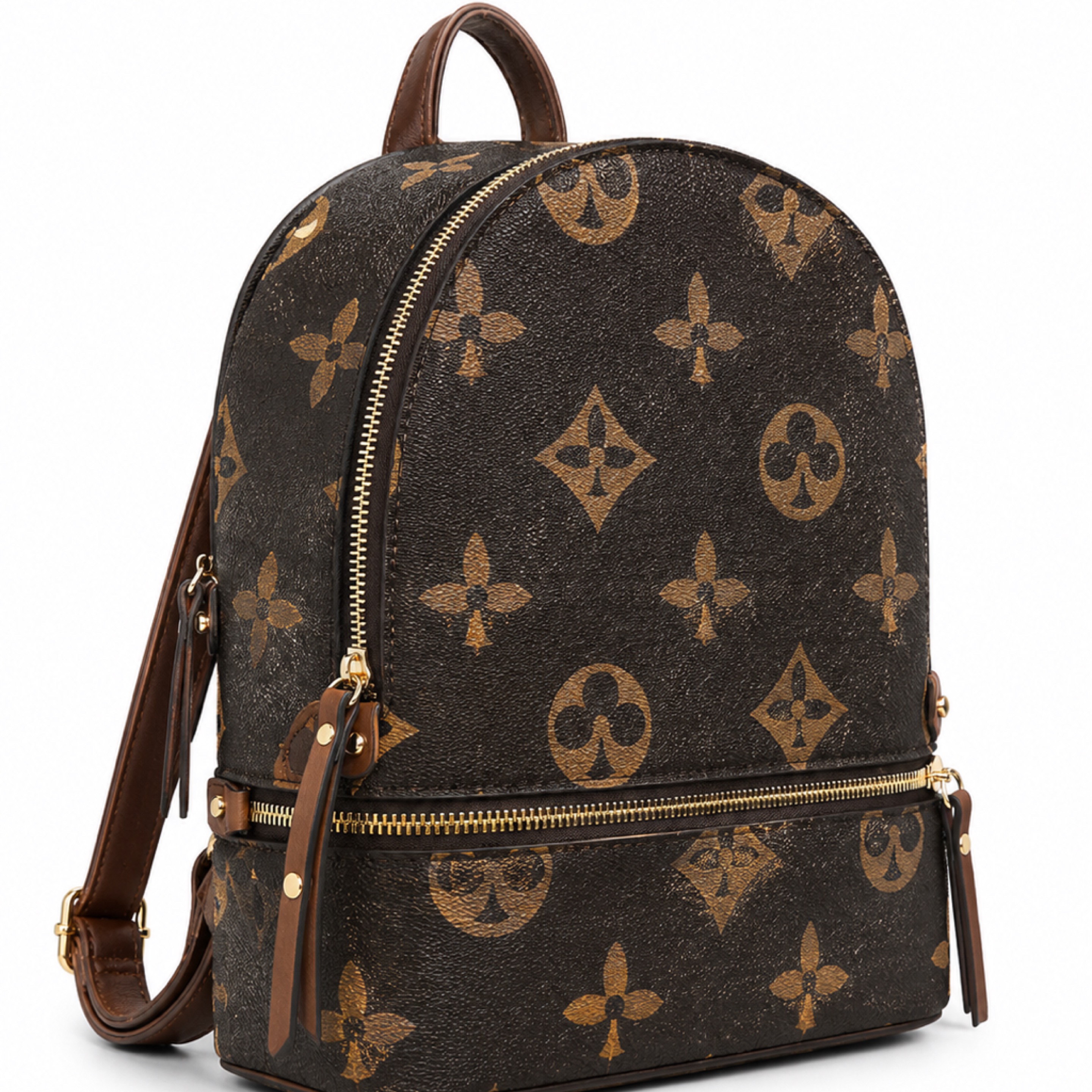 Brown Designer-Inspired Mini Backpack