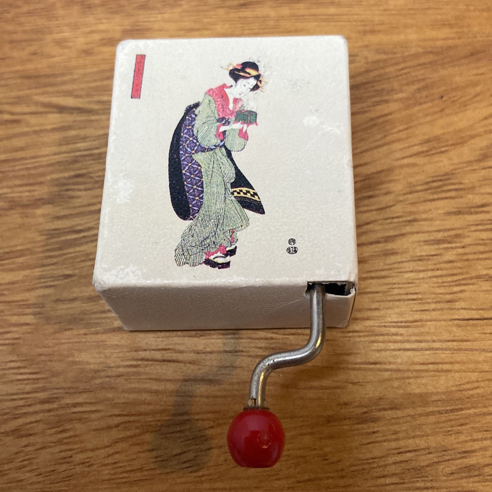 Japan Windup Music box Plays Beauty with Firefly Cage