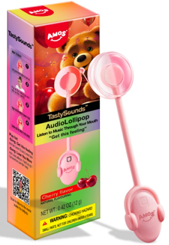 Amos Tasty Sound Music LollipopGet This Feeling Cherry 6 ct