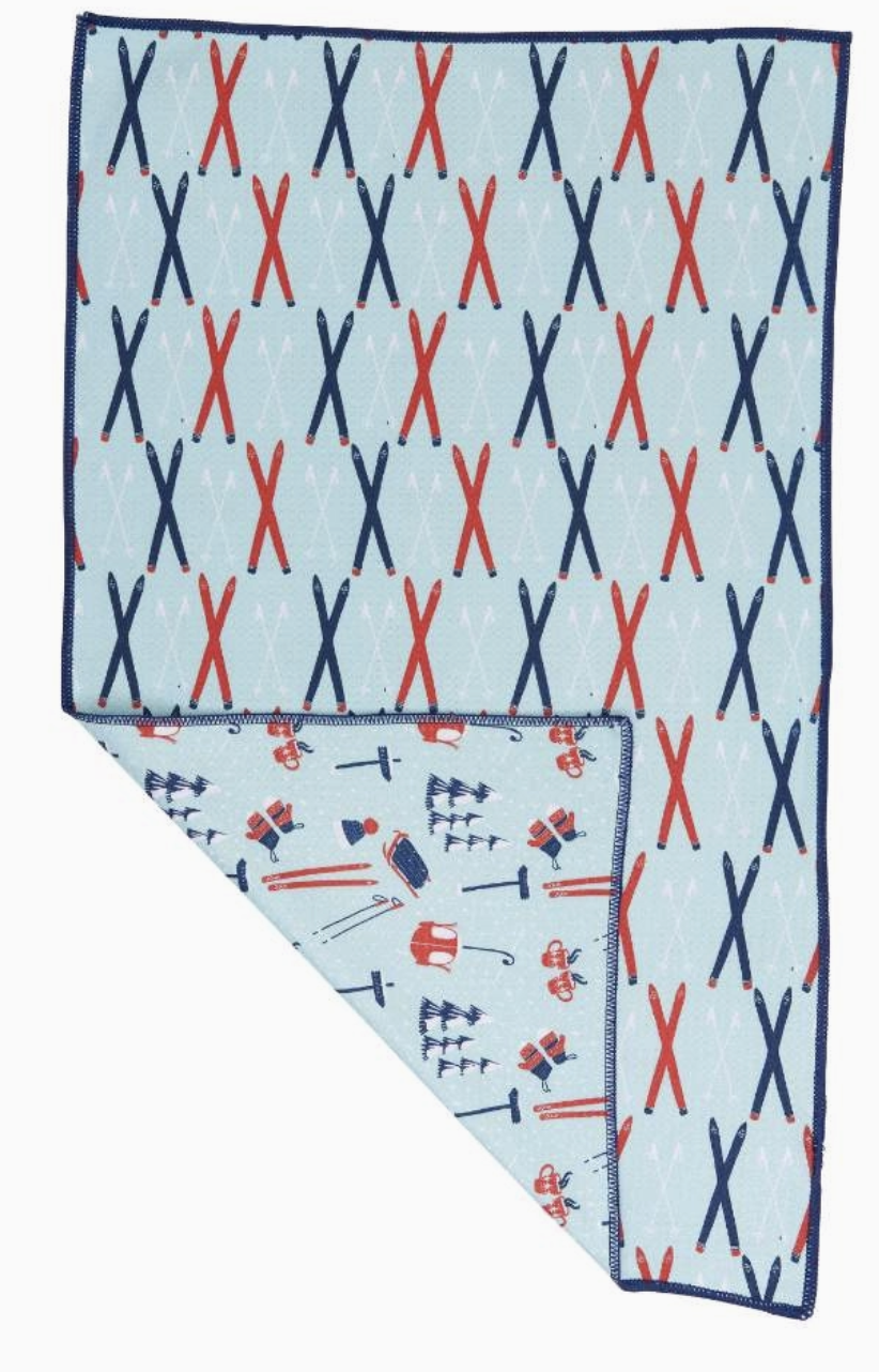Ski Vacation Kitchen Tea Towel