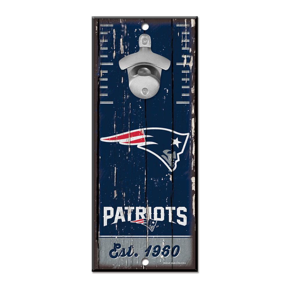 New England Patriots Wood Bottle Opener 5x11"