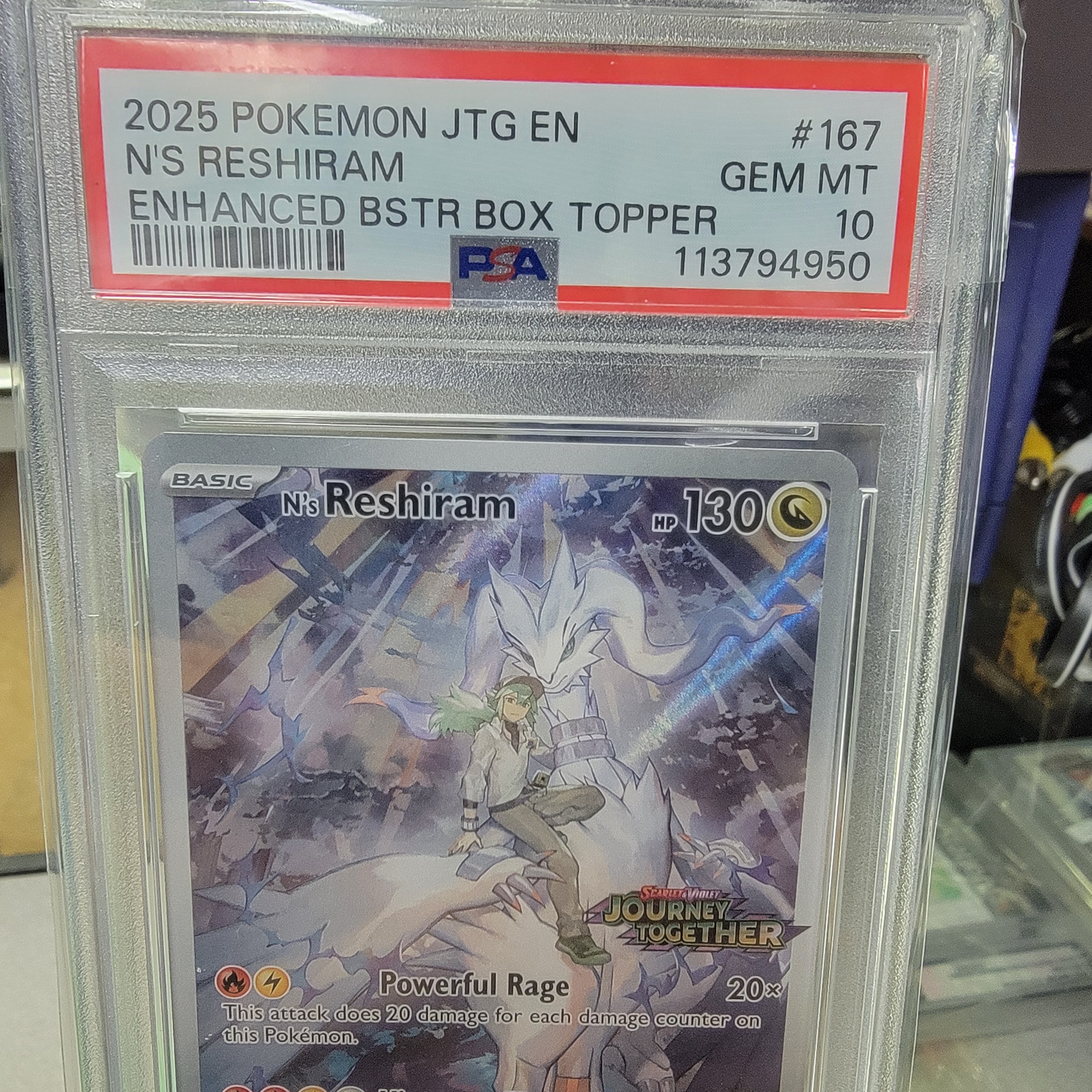 Psa 10 N's Reshiram Stamped Promo IR Graded Card
