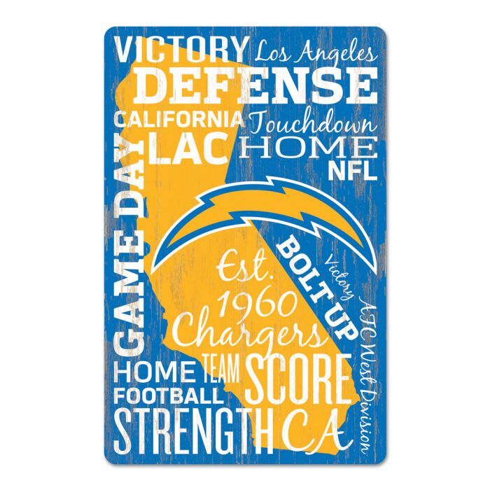 Los Angeles Chargers Wordage Wood Sign