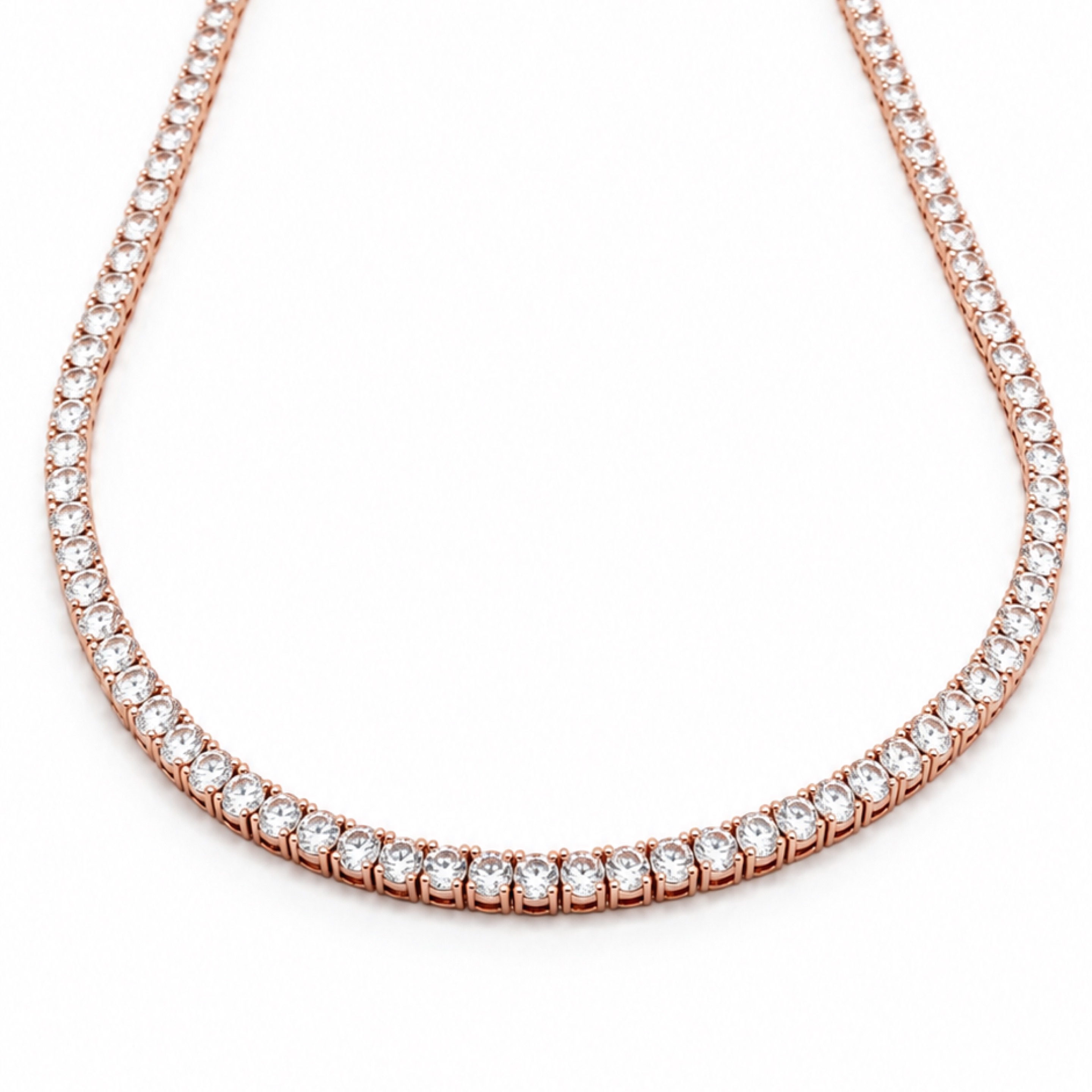 24” Rose Gold Tennis Necklace 