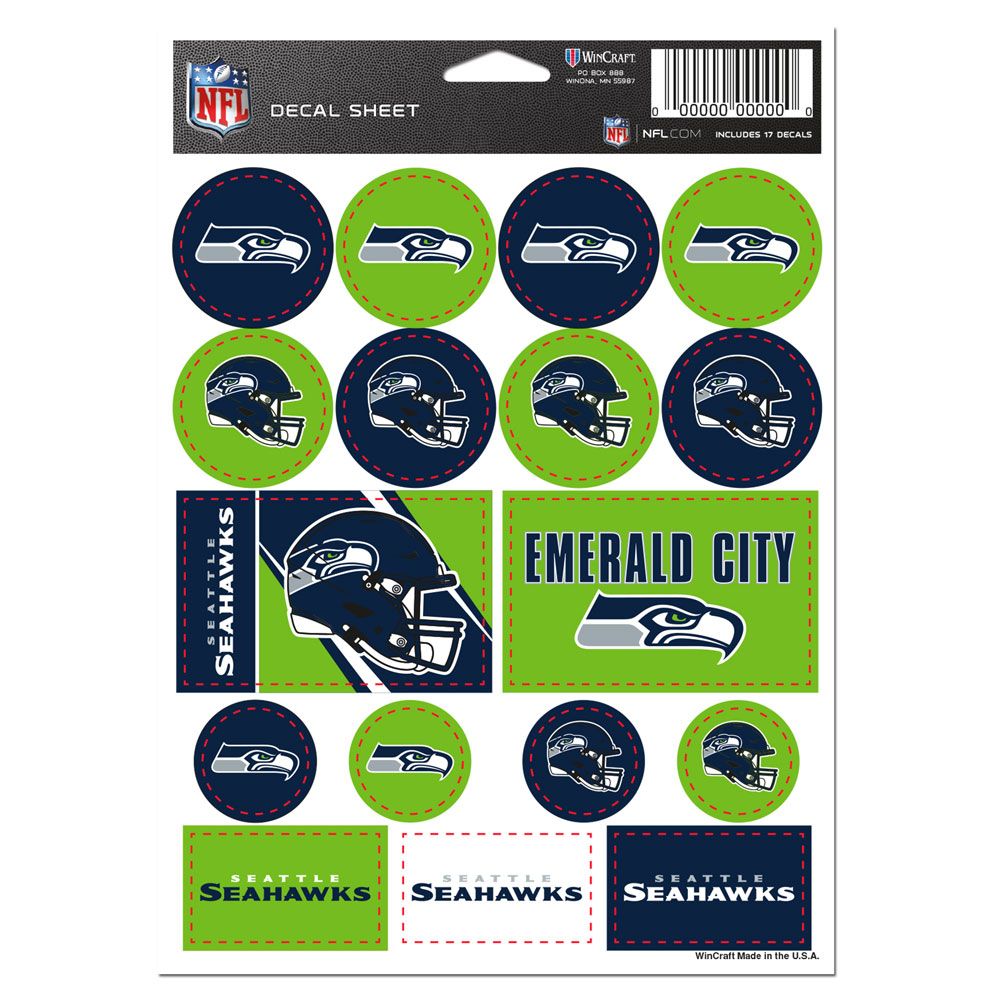 Seattle Seahawks Vinyl Decal Sheet 5x7"