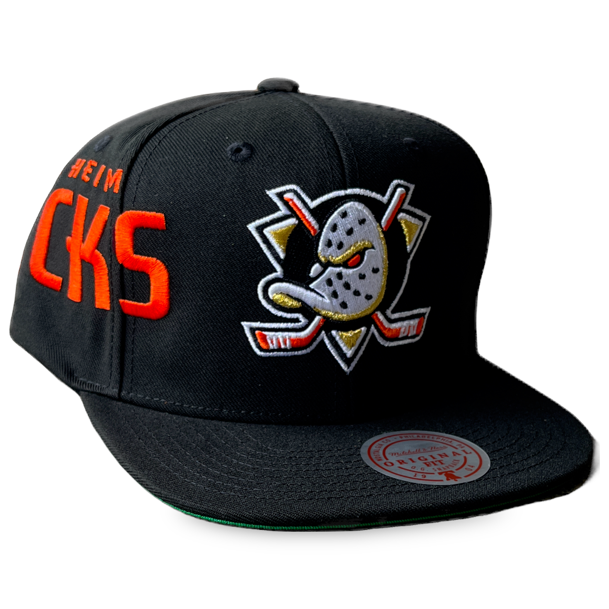 Anaheim Ducks Black Mitchell and Ness Playoff Win Snapback Hat