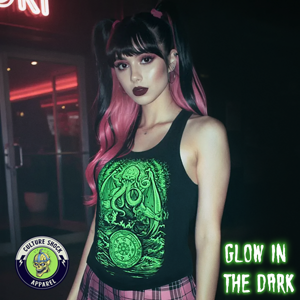 Cthulhu Rising Racerback Tank Glow In The Dark