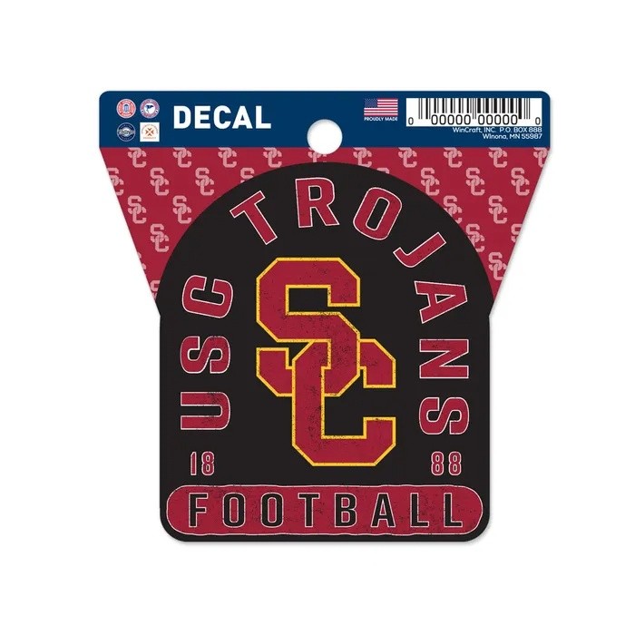 USC Trojans Football Clean Cut Decal 3x4"