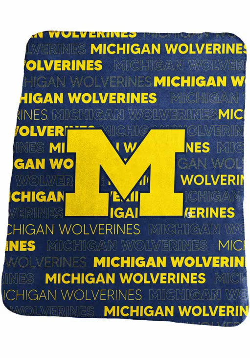 Michigan Wolverines Logo Brands Classic Fleece Blanket - 50x60"
